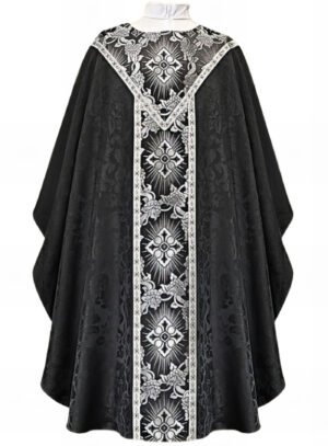 Black Embroidered Chasuble BE05002