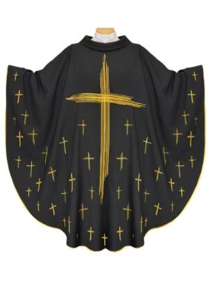 Black Embroidered Chasuble BE05004