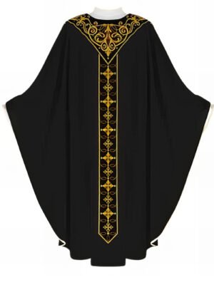 Black Embroidered Chasuble BE05005