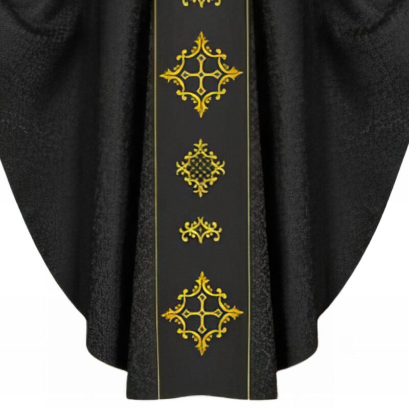Black Embroidered Chasuble BE050072