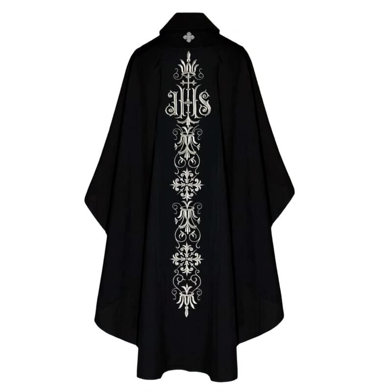Black Embroidered Chasuble BE050081