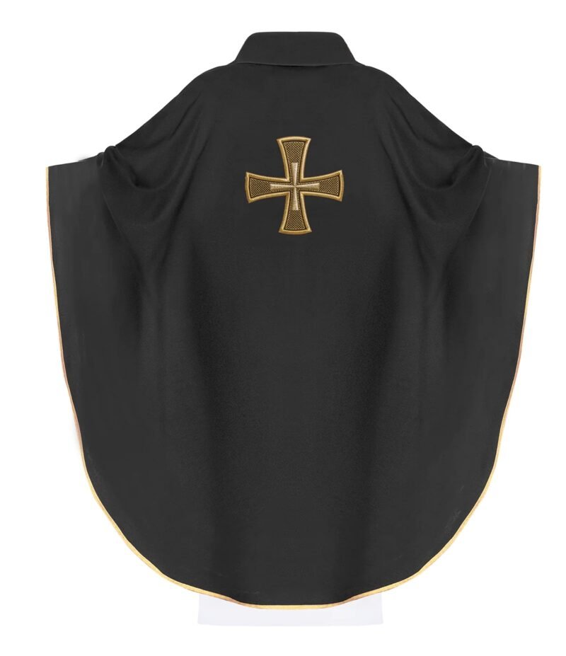 Black Embroidered Chasuble BE050111