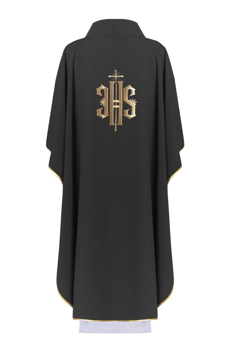 Black Embroidered Chasuble BE050131