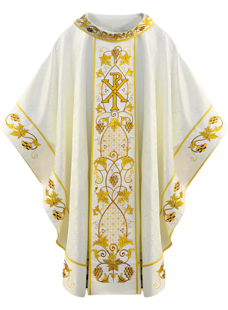 Ecru Embroidered Chasuble W7189