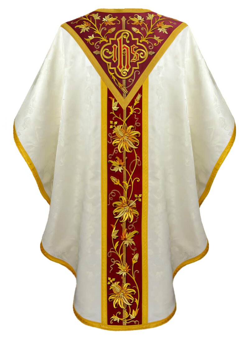 Ecru Embroidered Chasuble W71913