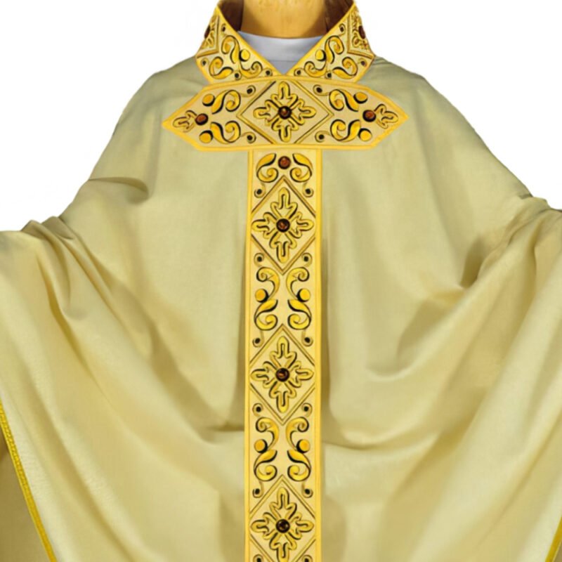 Ecru Embroidered Chasuble W71921