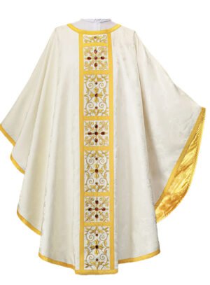 Ecru Embroidered Chasuble W7193
