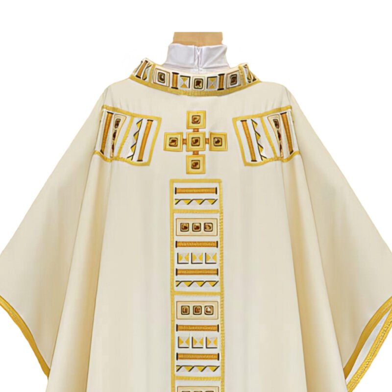 Ecru Embroidered Chasuble W71951