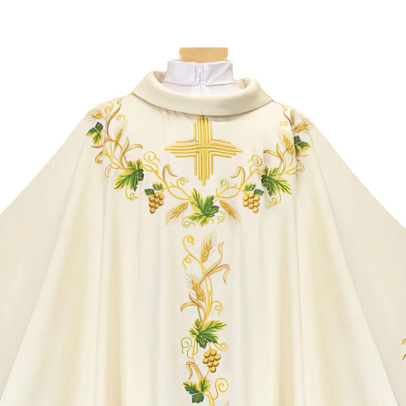 Ecru Embroidered Chasuble W71971