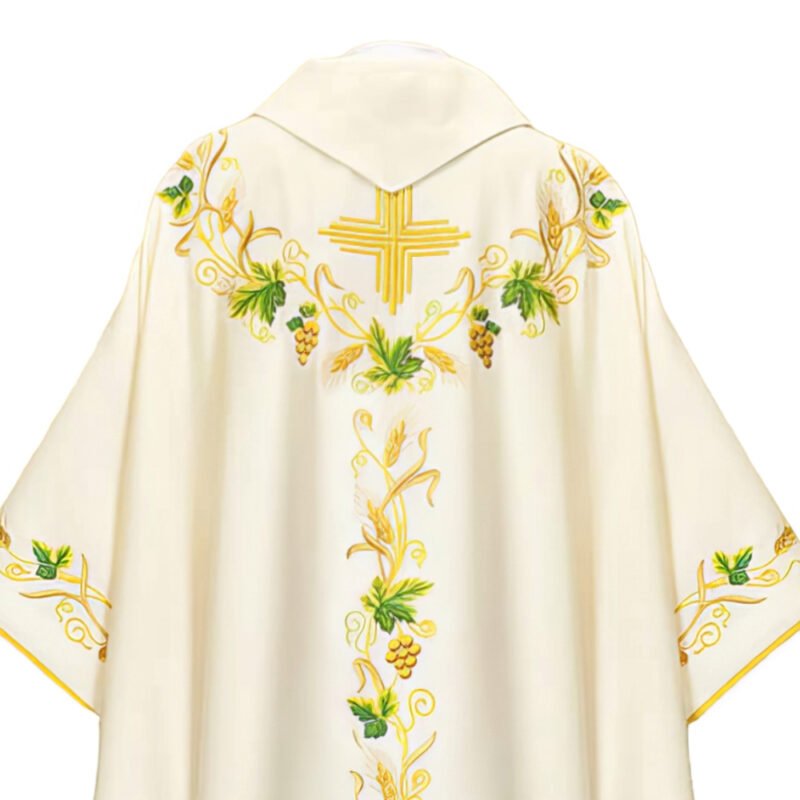 Ecru Embroidered Chasuble W71974