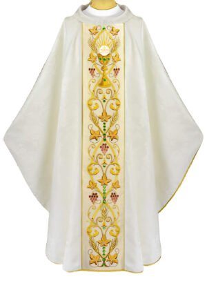 Ecru Embroidered Chasuble W7198