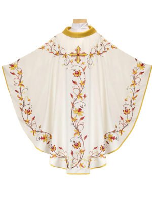 Ecru Embroidered Chasuble W7199