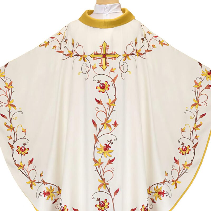 Ecru Embroidered Chasuble W71991