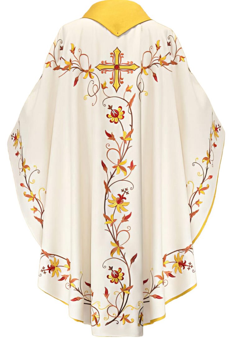 Ecru Embroidered Chasuble W71993