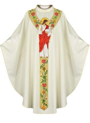 Ecru Embroidered Chasuble W7200