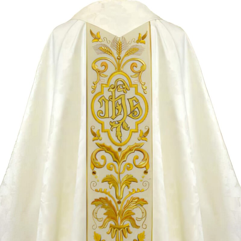 Ecru Embroidered Chasuble W72014