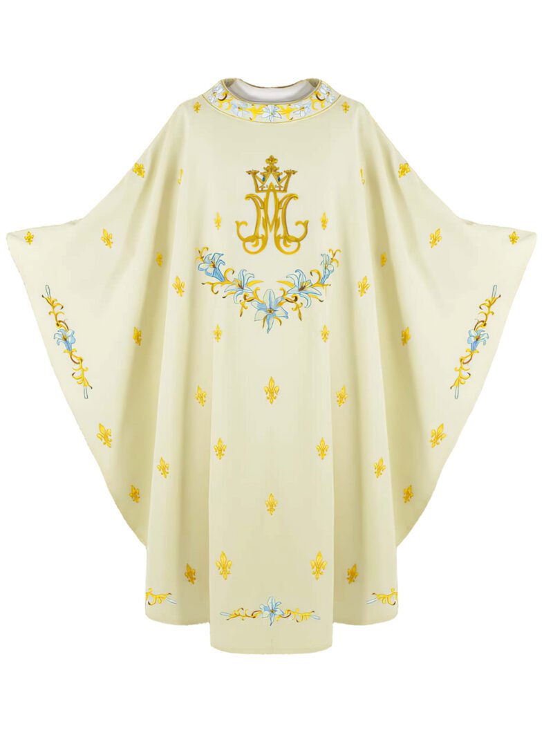 Ecru Embroidered Chasuble W7202