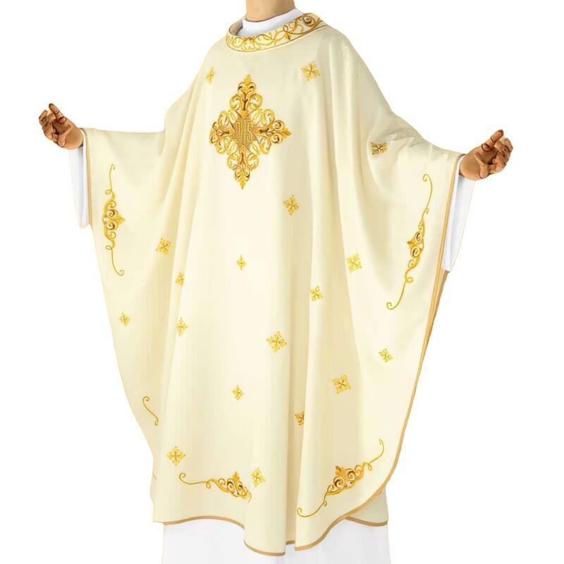 Ecru Embroidered Chasuble W72031