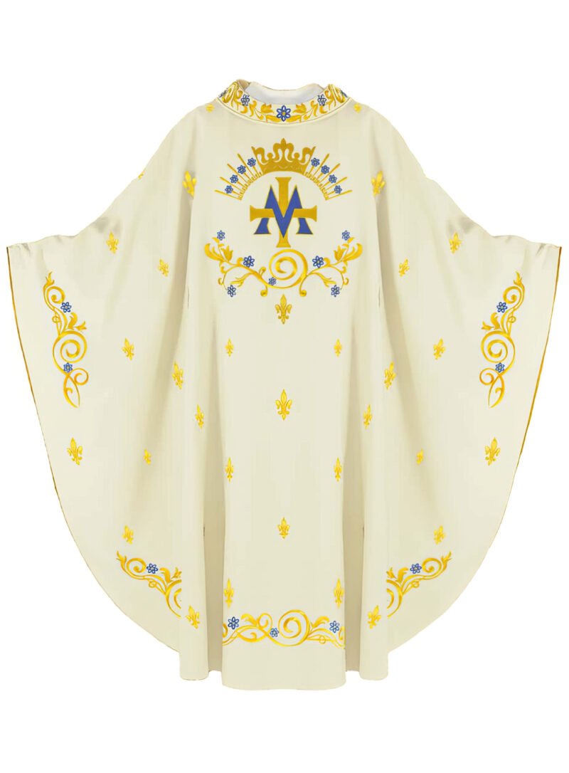 Ecru Embroidered Chasuble W7205