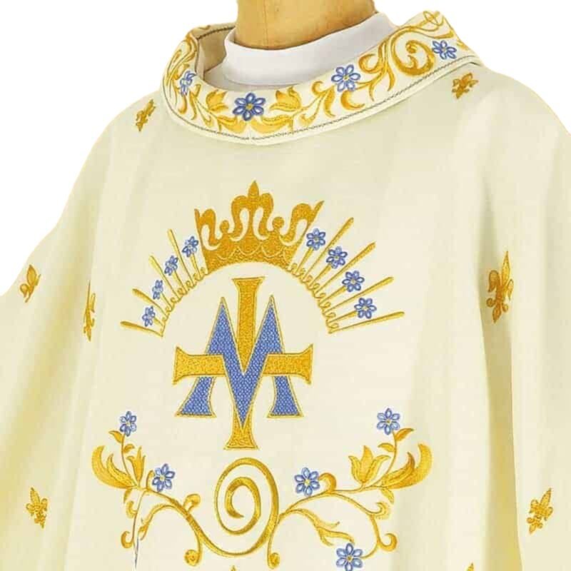 Ecru Embroidered Chasuble W72052