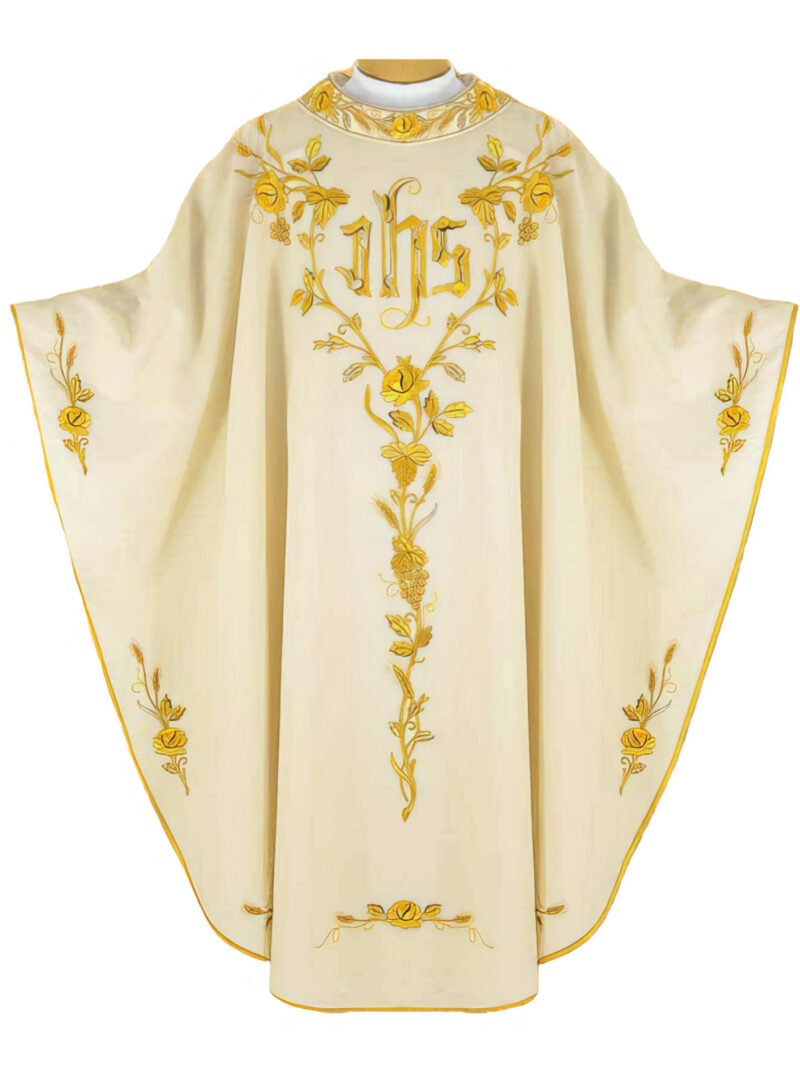 Ecru Embroidered Chasuble W7206