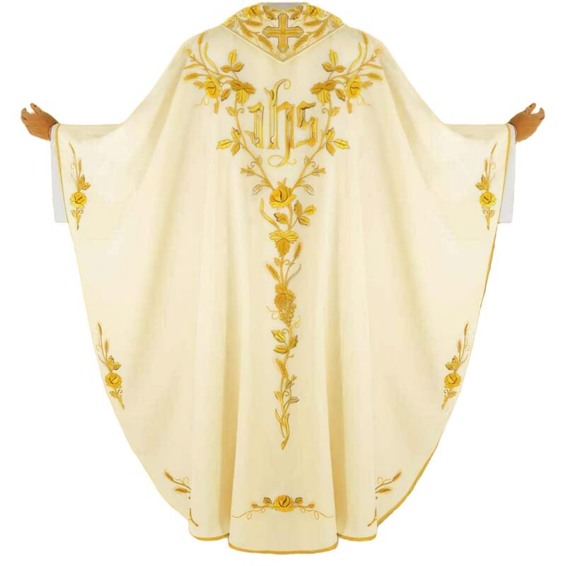 Ecru Embroidered Chasuble W72061