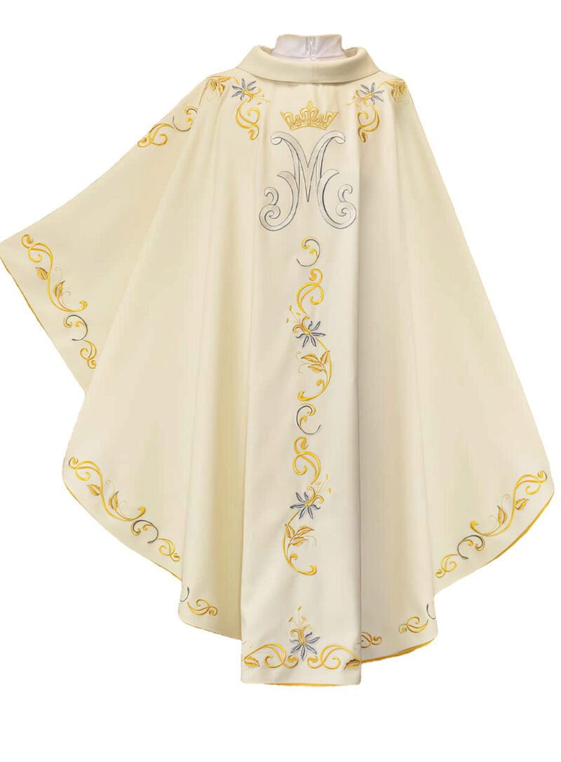 Ecru Embroidered Chasuble W7207