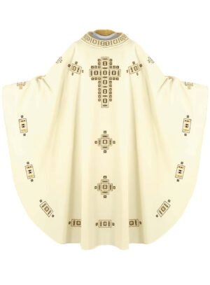 Ecru Embroidered Chasuble W7208