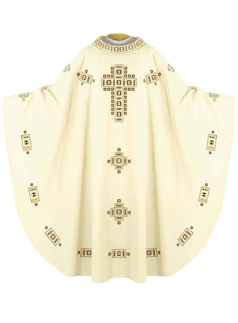 Ecru Embroidered Chasuble W7208