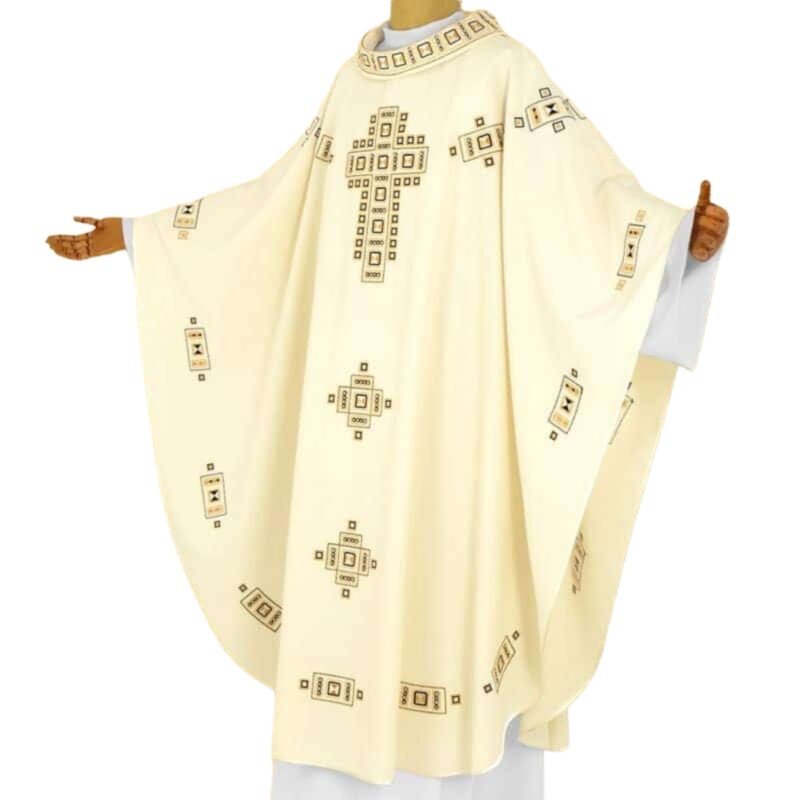 Ecru Embroidered Chasuble W72081
