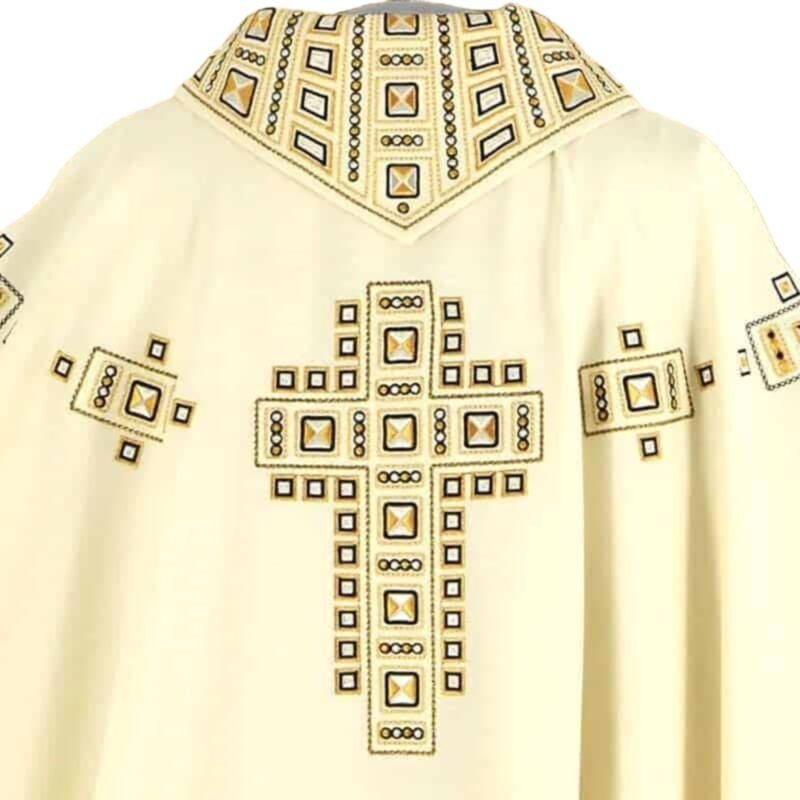 Ecru Embroidered Chasuble W72083