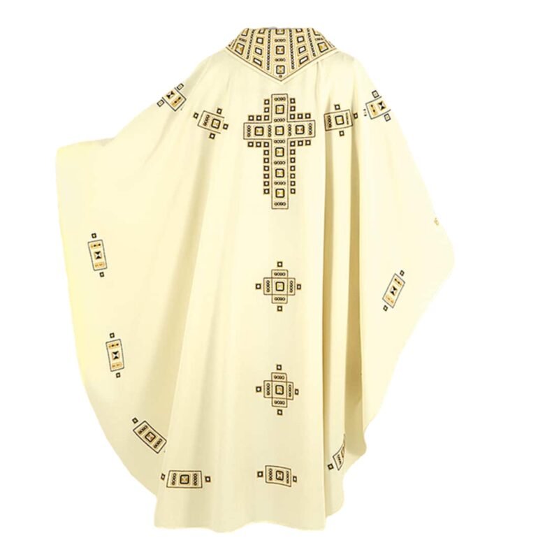 Ecru Embroidered Chasuble W72084