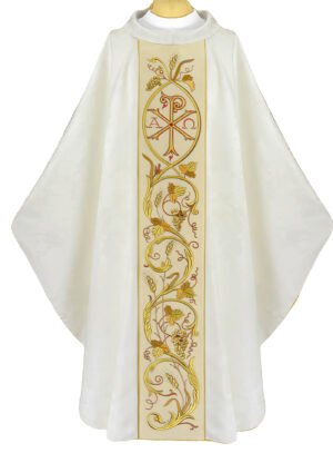 Ecru Embroidered Chasuble W7209