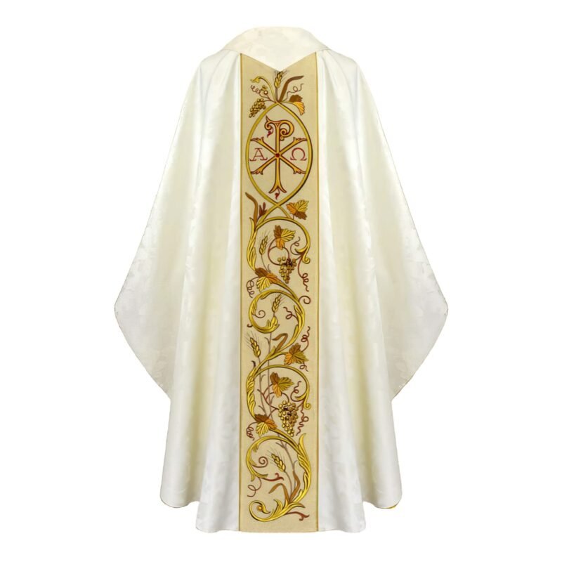 Ecru Embroidered Chasuble W72091