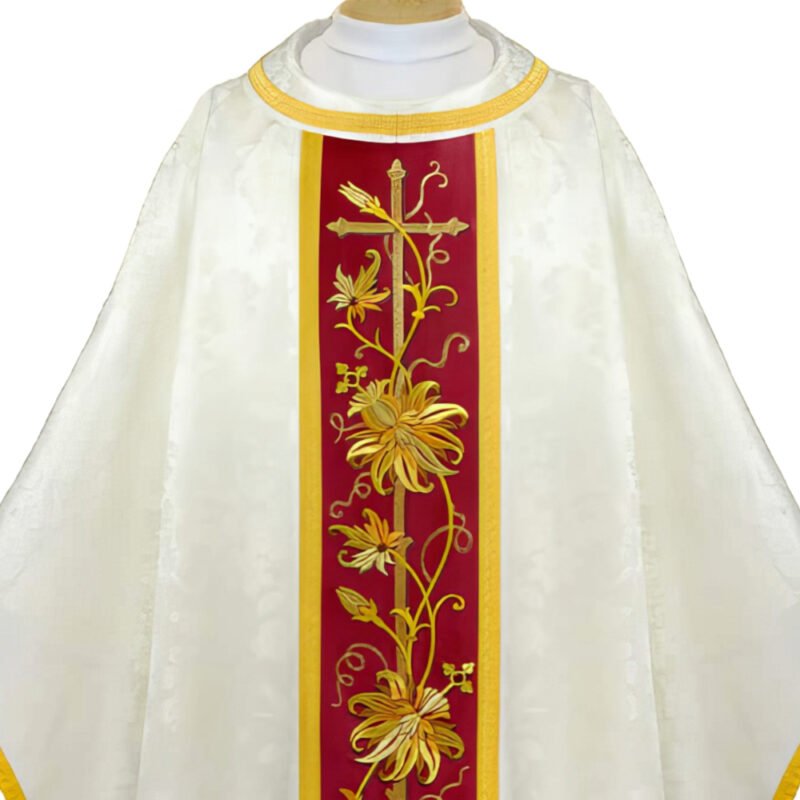 Ecru Embroidered Chasuble W72121