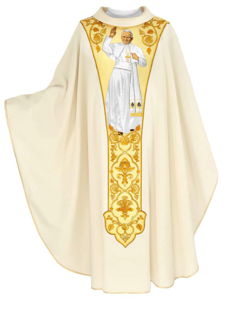 Ecru Embroidered Chasuble W7214