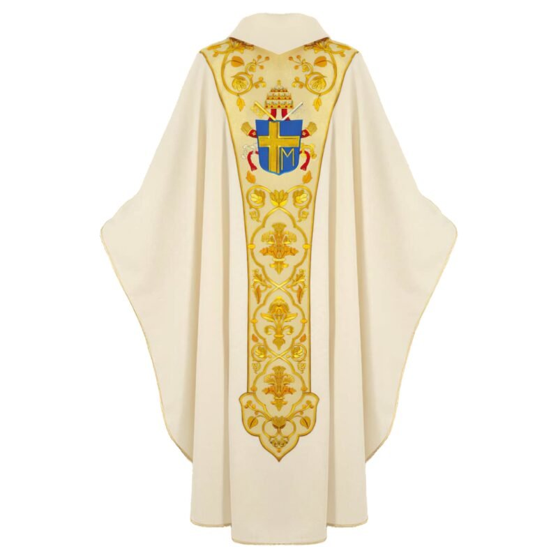 Ecru Embroidered Chasuble W72141