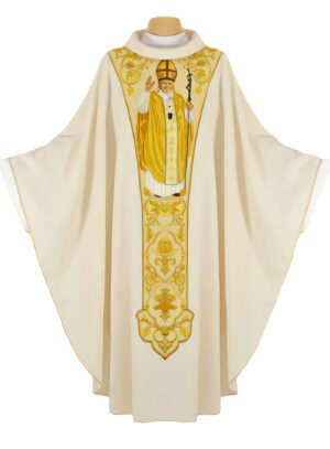 Ecru Embroidered Chasuble W7215