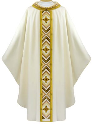 Ecru Embroidered Chasuble W7216