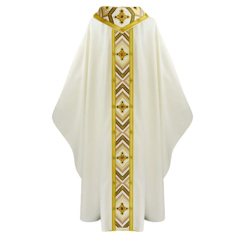 Ecru Embroidered Chasuble W72161