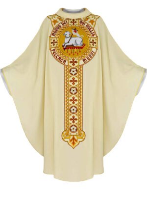 Ecru Embroidered Chasuble W7217