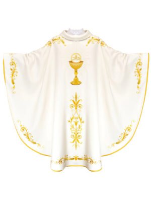 Ecru Embroidered Chasuble W7218