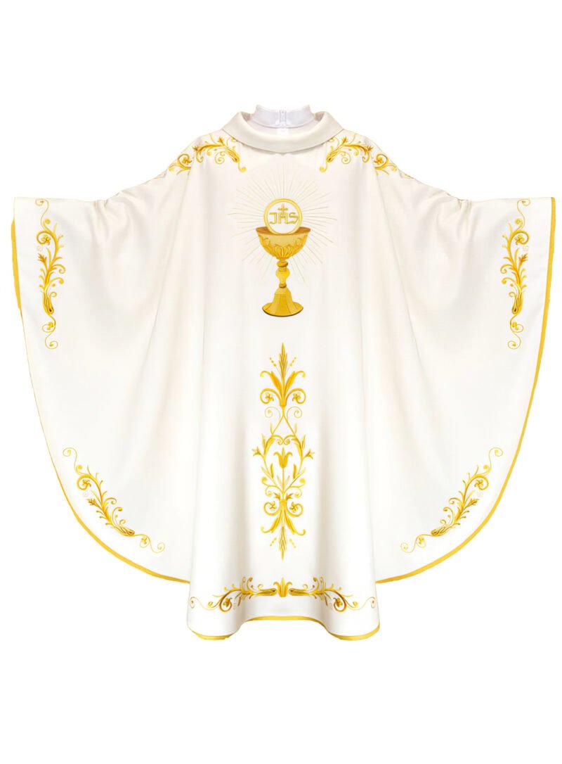 Ecru Embroidered Chasuble W7218