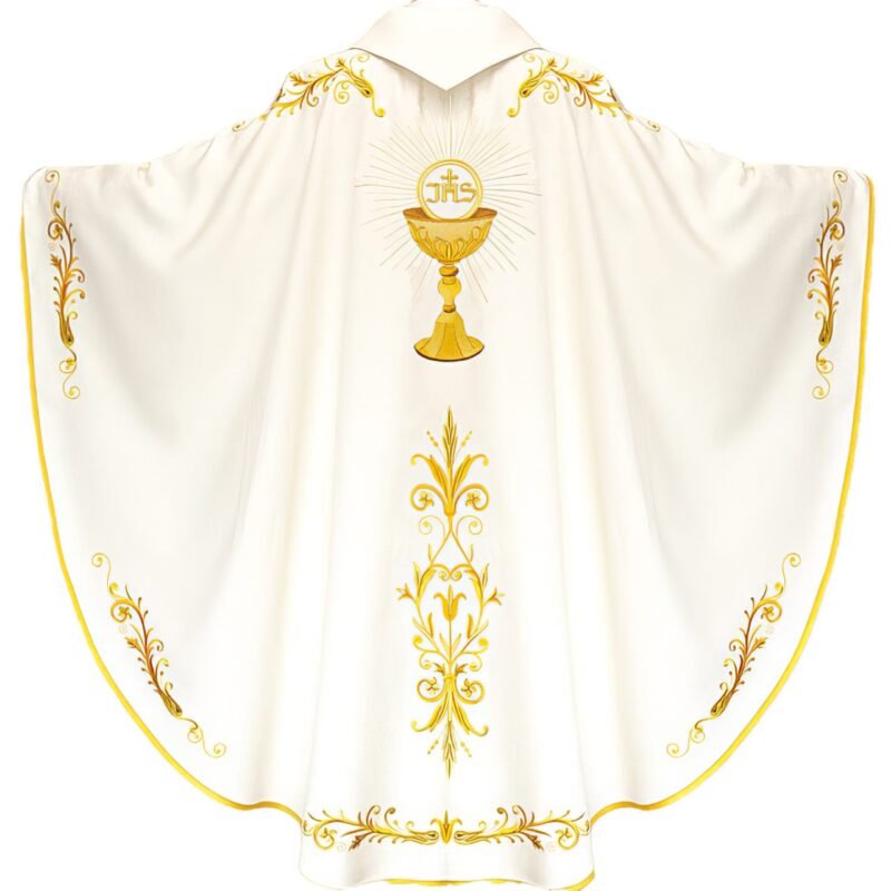Ecru Embroidered Chasuble W72181