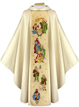 Ecru Embroidered Chasuble W7220