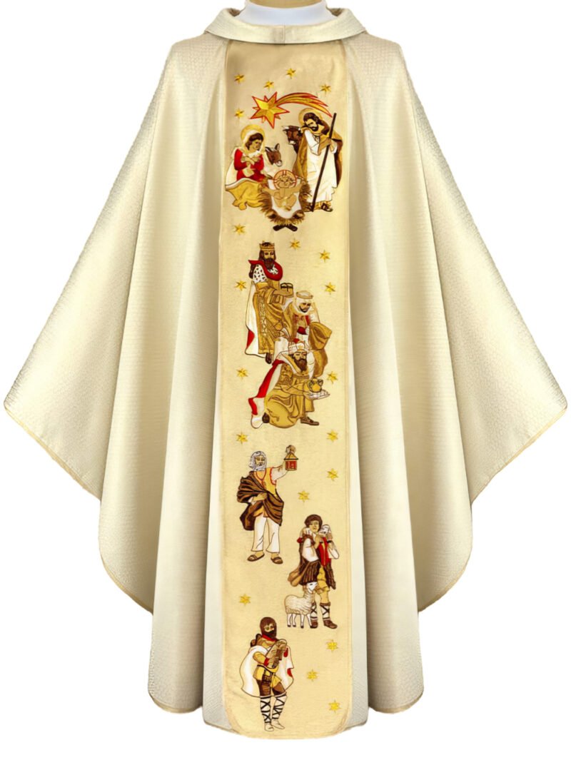 Ecru Embroidered Chasuble W7221