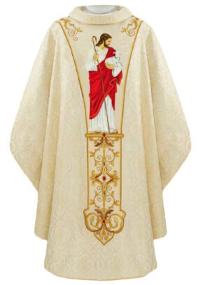 Ecru Embroidered Chasuble W7222