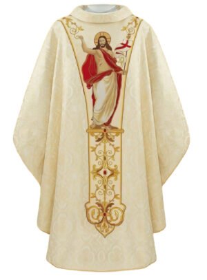 Ecru Embroidered Chasuble W7223