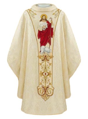 Ecru Embroidered Chasuble W7224