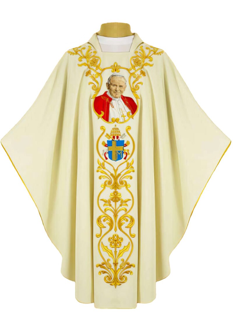 Ecru Embroidered Chasuble W7225